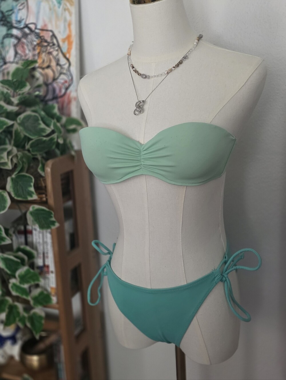 Discontinued 2016 Victoria's Secret Mint Green Bandeau Bikini Set
